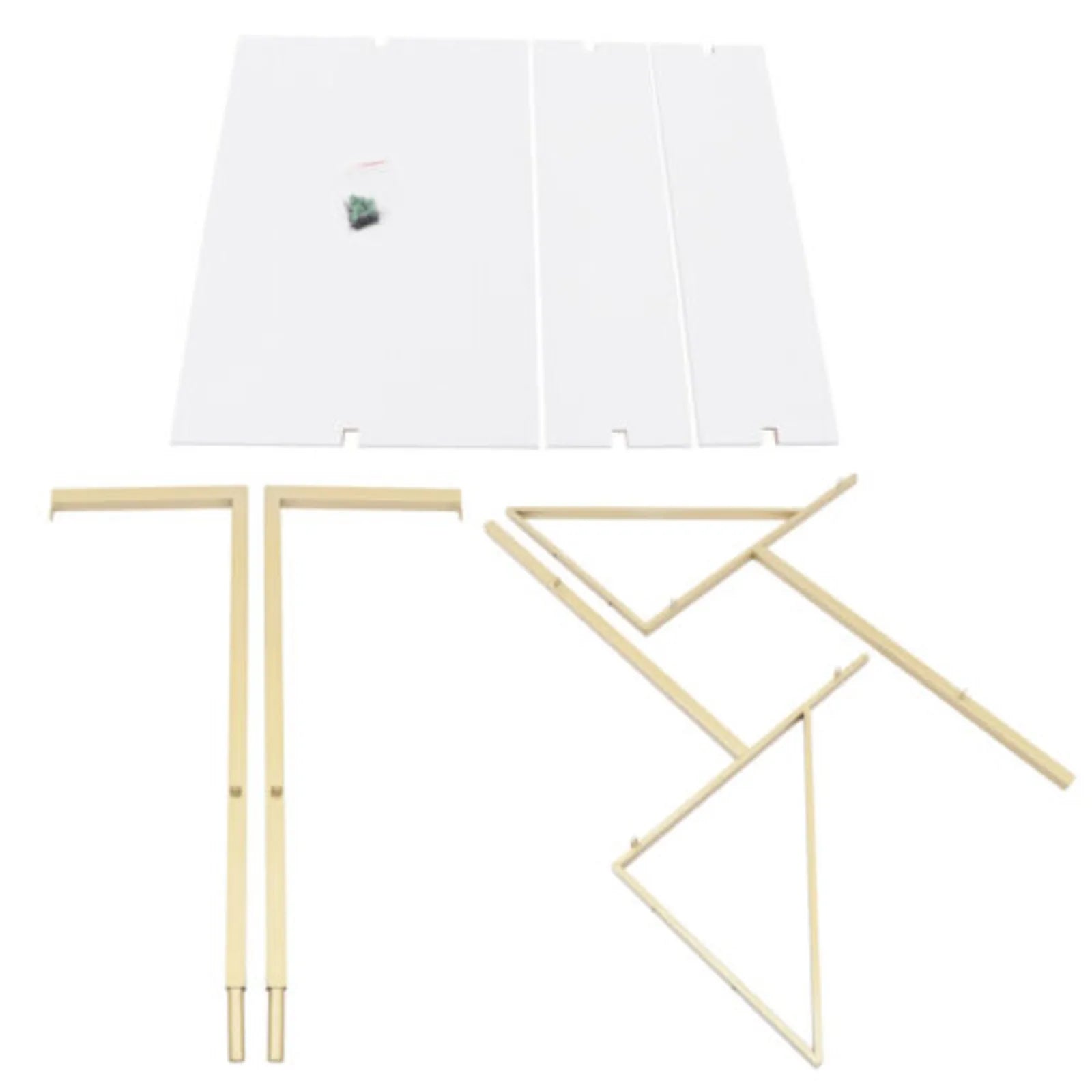 3 Tier White & Gold Wall Mount Ladder Desk Floating Shelves Desk