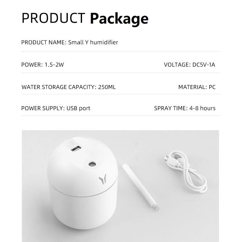 250ML USB Mini Air Humidifier Aroma Essential Oil Diffuser