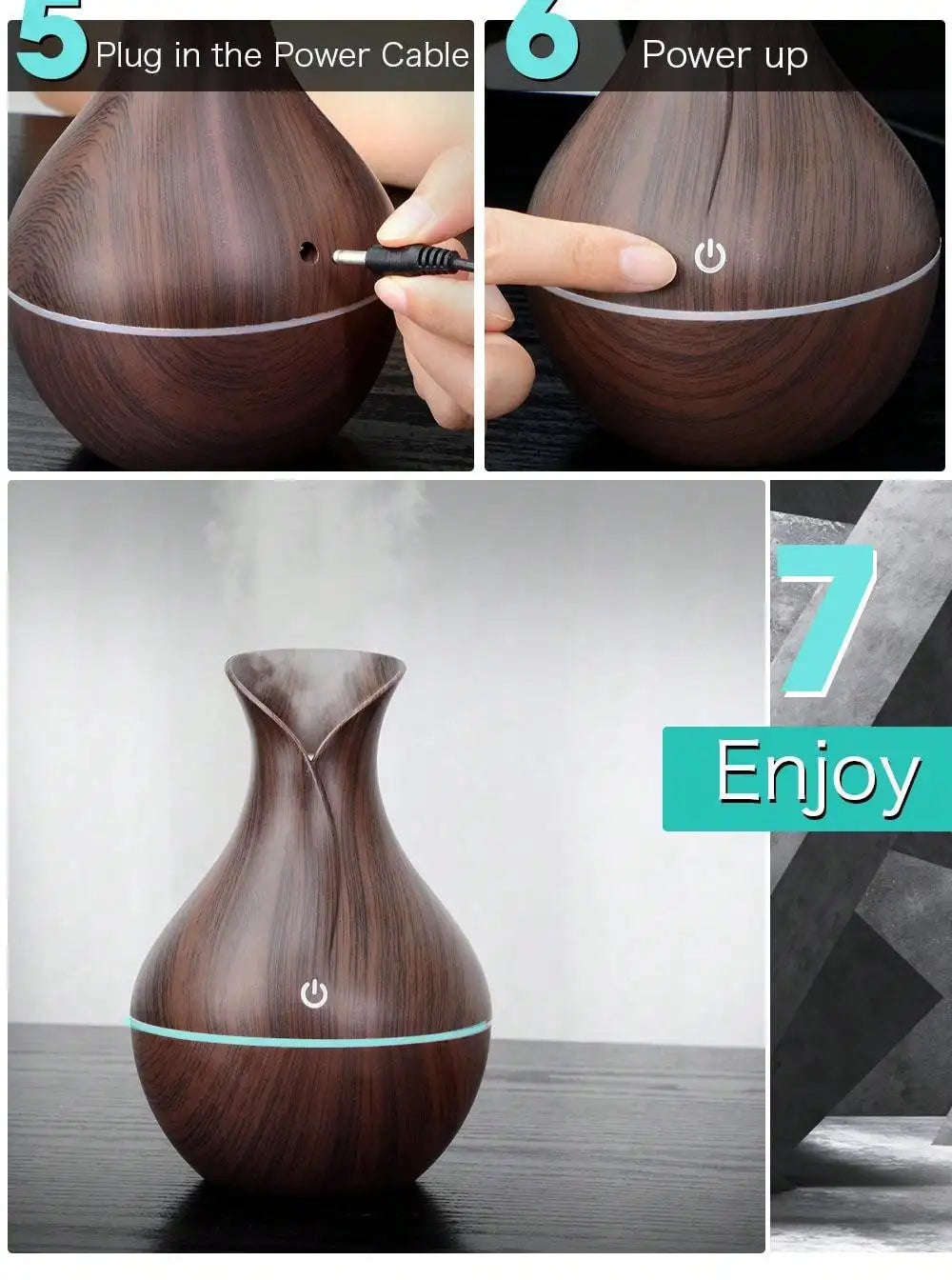 200ml Air Humidifier Essential Oil Diffuser