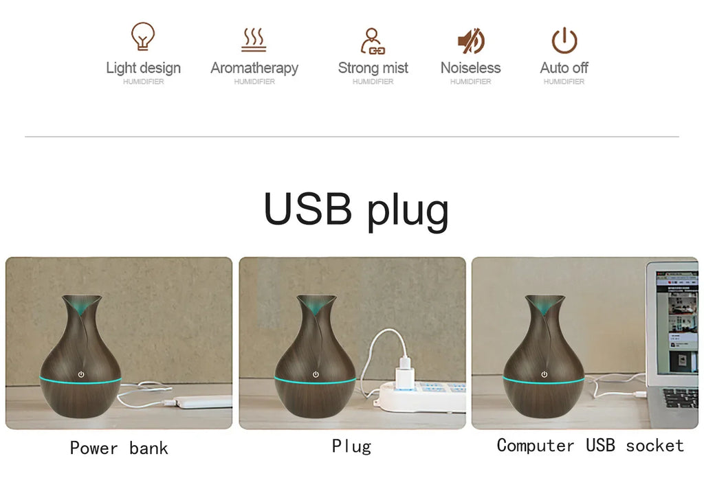 200ml Air Humidifier Essential Oil Diffuser
